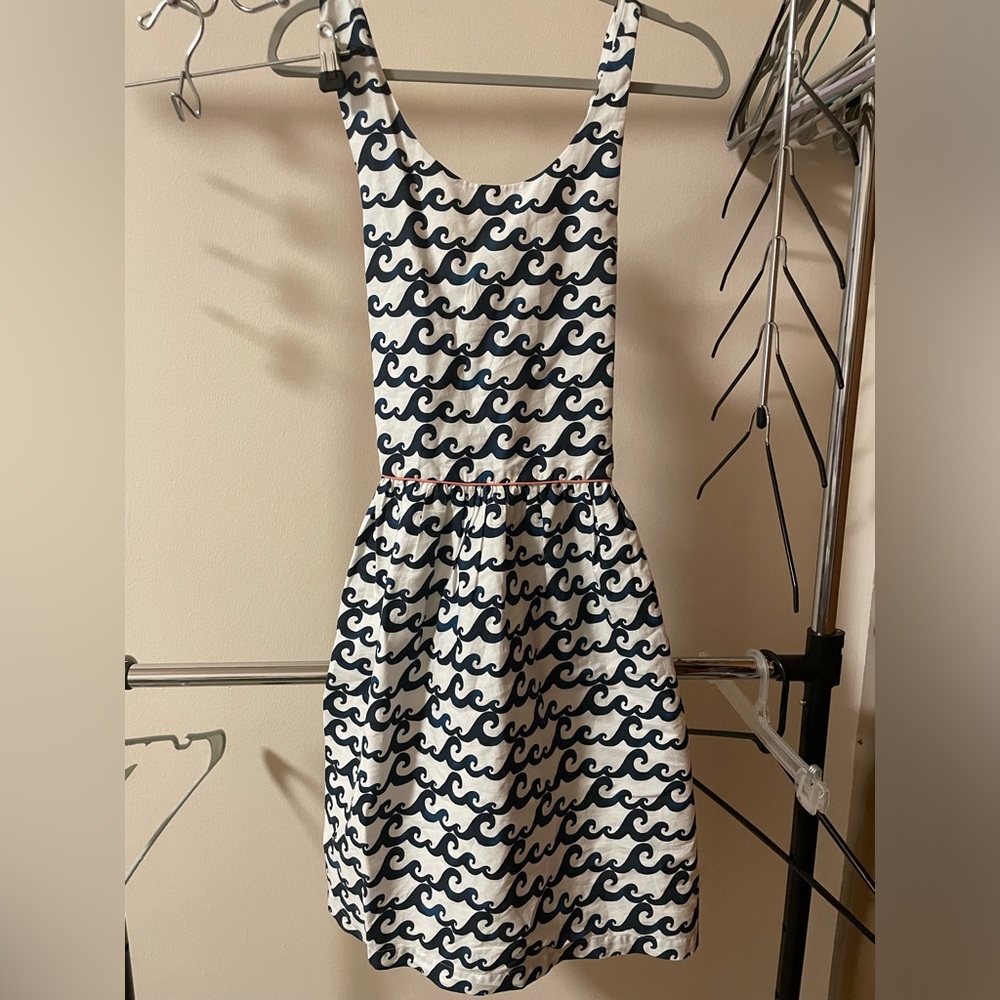 Blue Waves Cotton Mini Dress